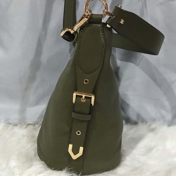 Michael Kors Brooke Green Leather Bucket Shoulder Crossbody Bag NWOT - Picture 9 of 13
